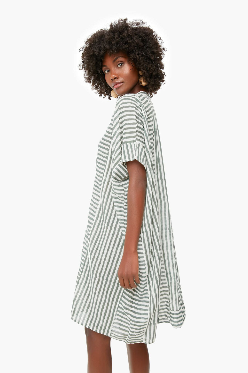 Moss Stripe Emerson Short Caftan
