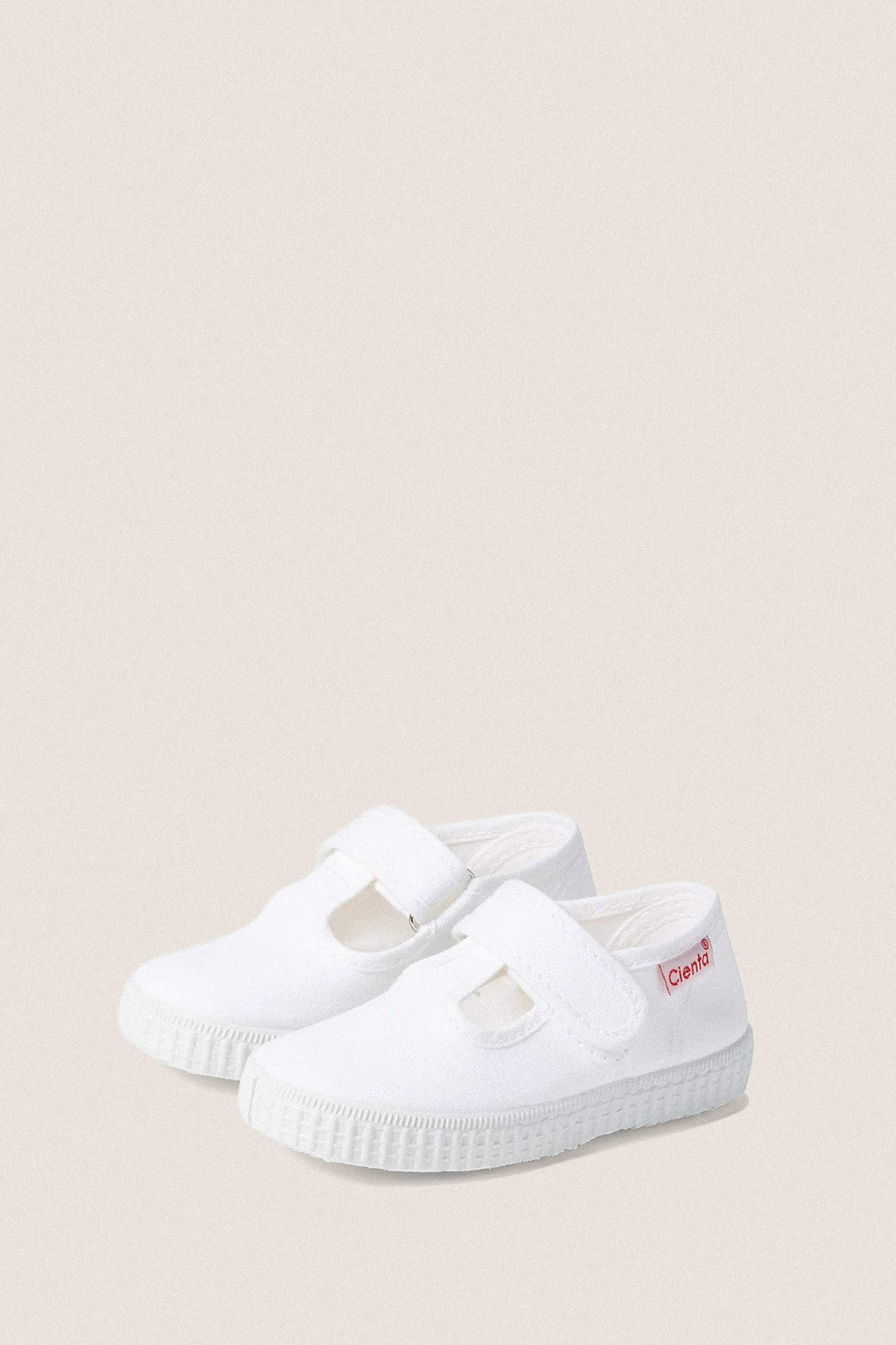 White Velcro T-Straps