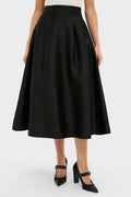 Black Dupioni Kendall Skirt