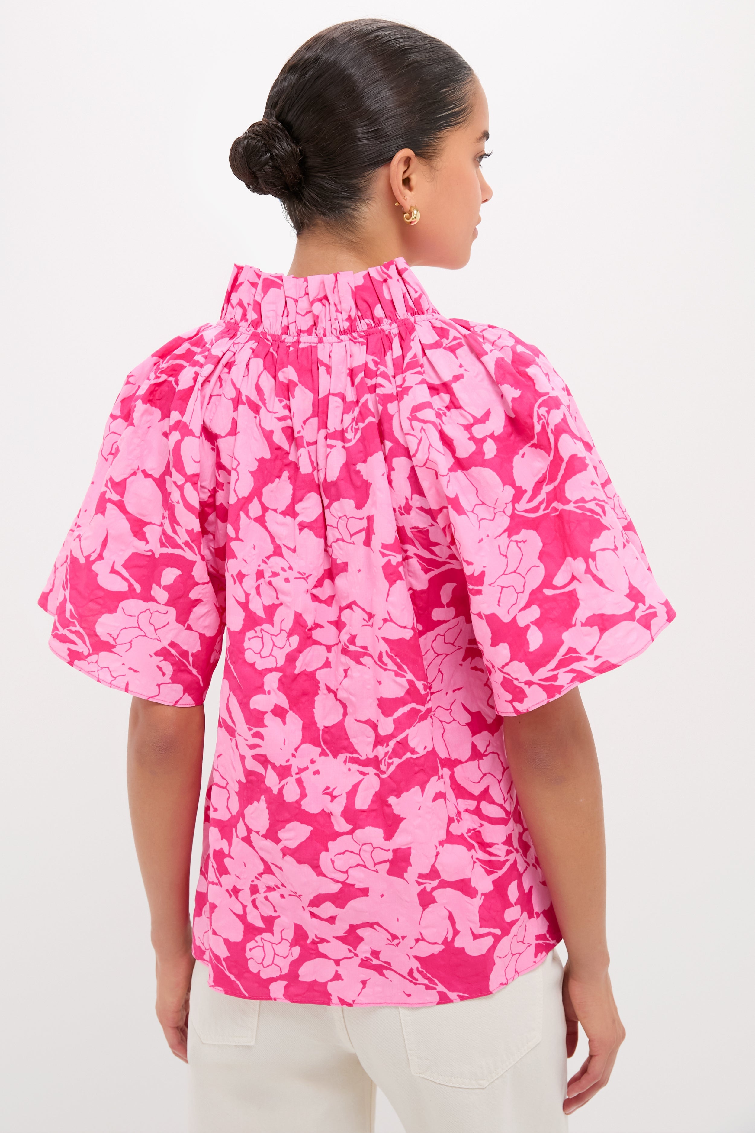 Pink Textured Floral Thea Blouse