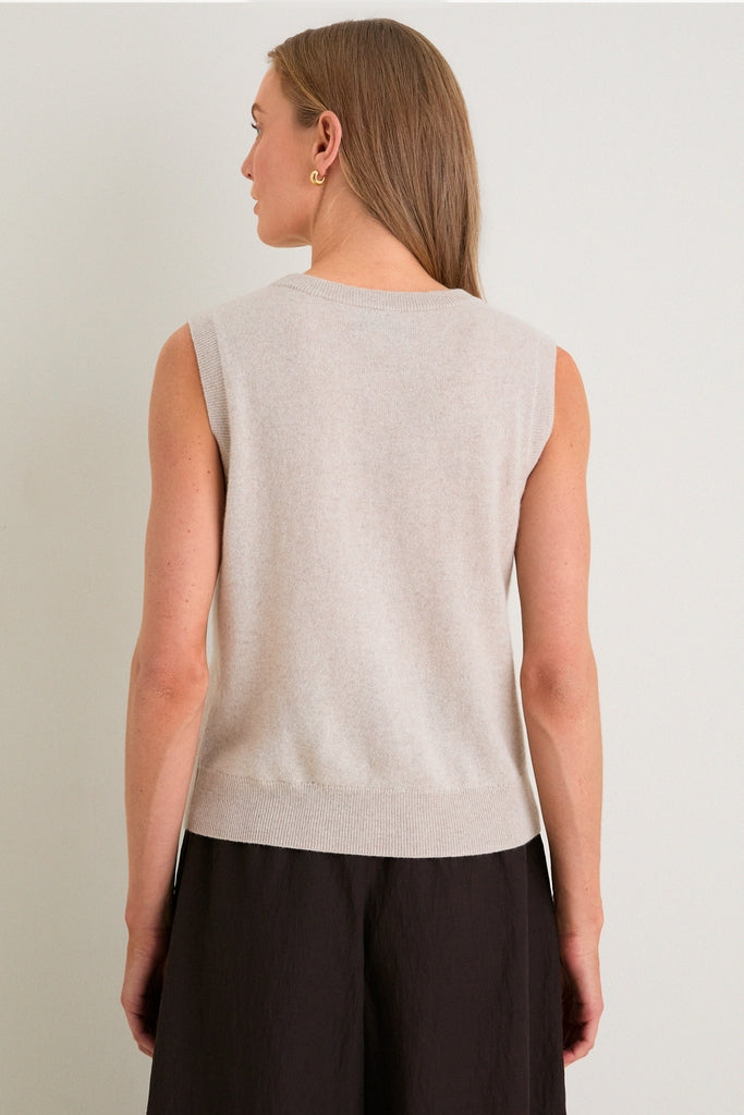 Sandstone Cashmere Sleeveless Ava Shell
