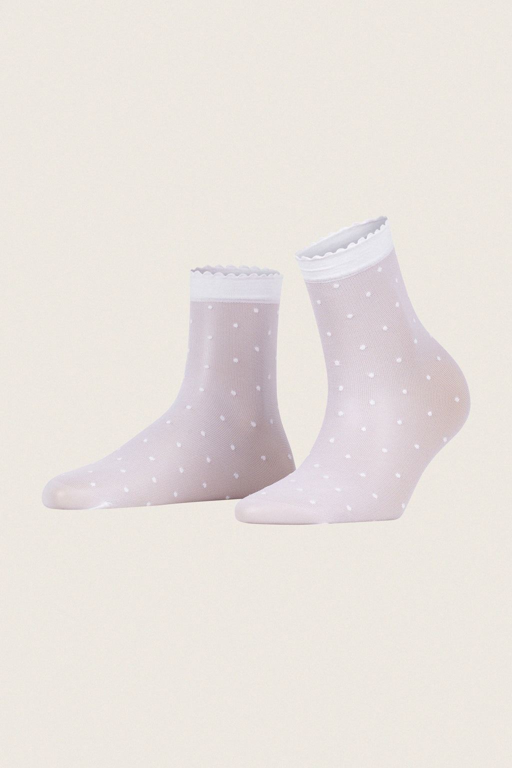 White Sheer Polka Dot Socks