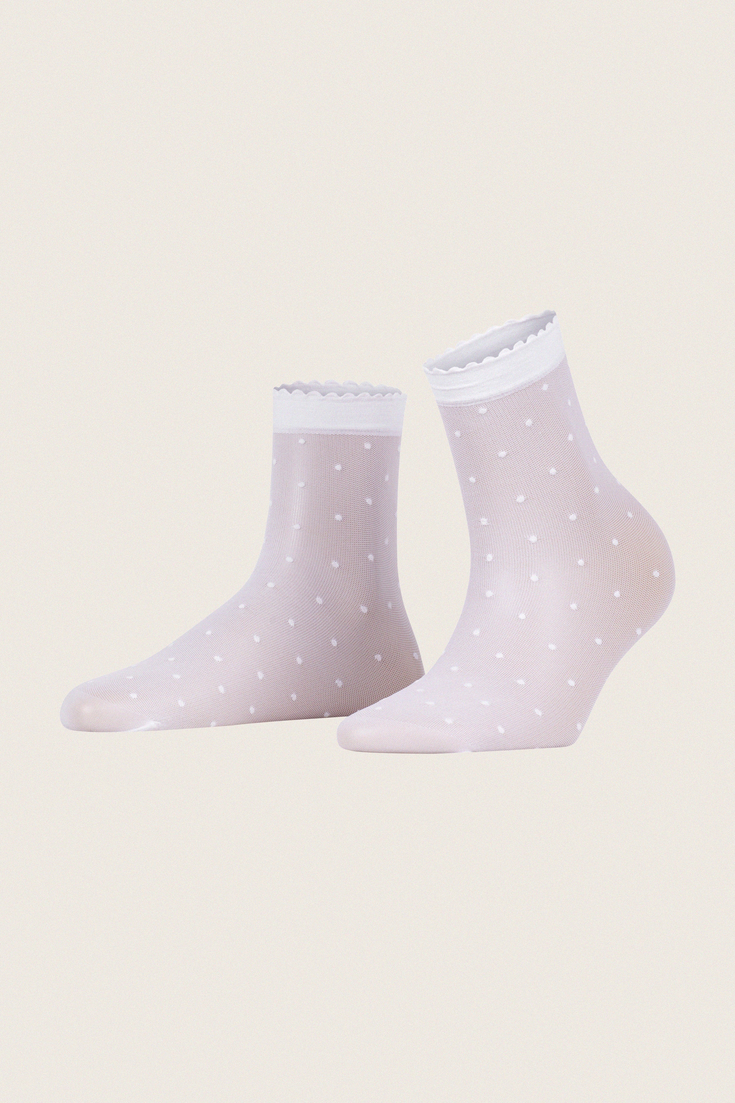 White Sheer Polka Dot Socks