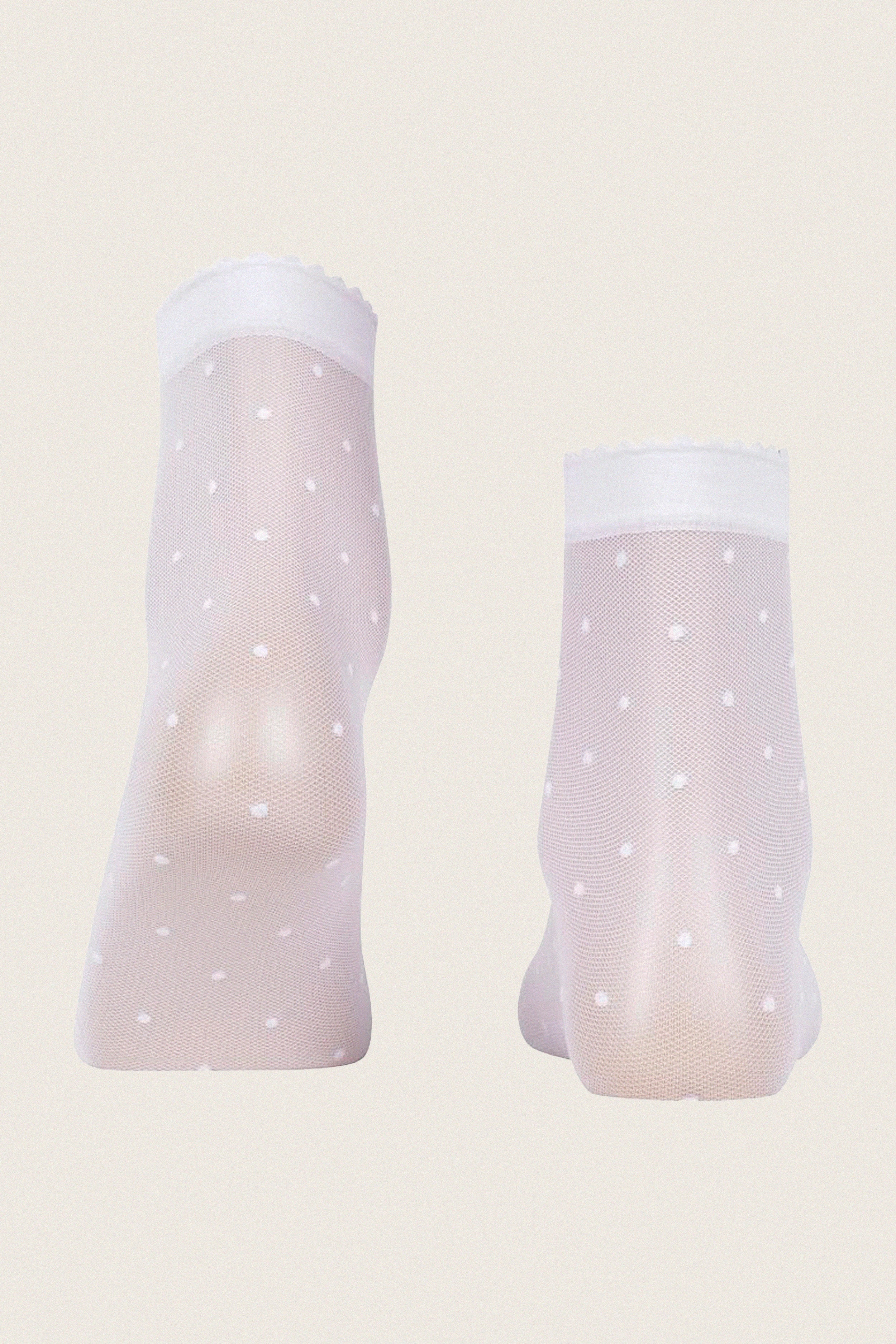 White Sheer Polka Dot Socks