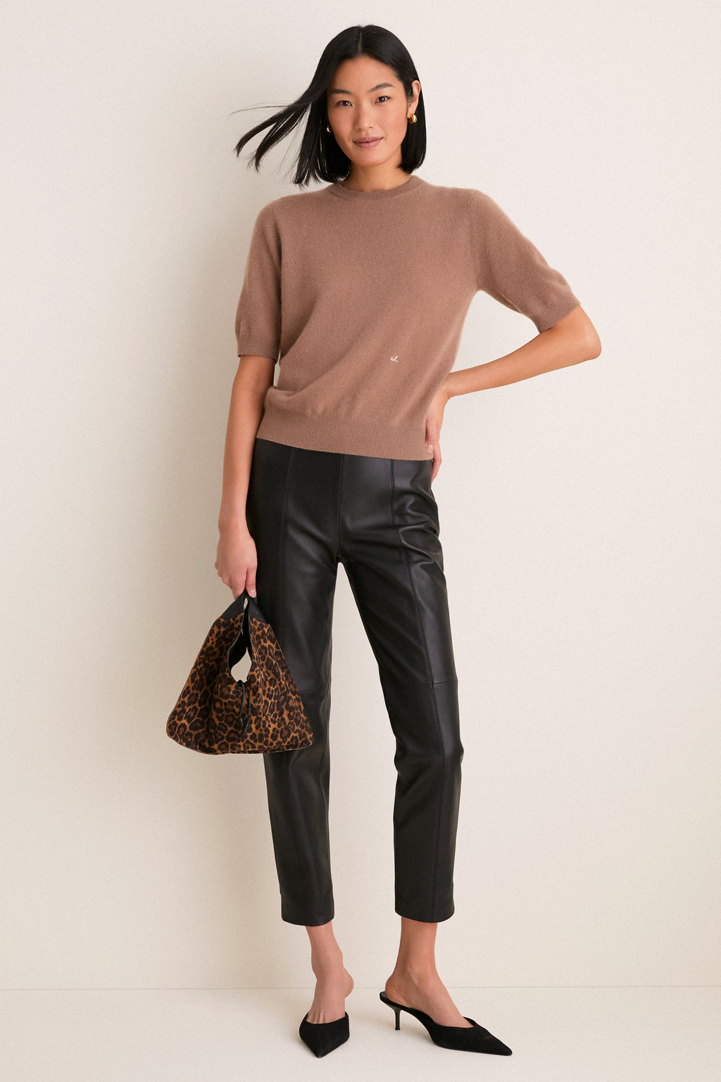Black Leather Preston Pant