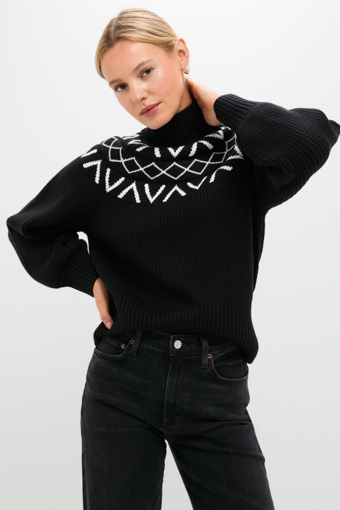 Black Marcie Fairisle Yoke Knit