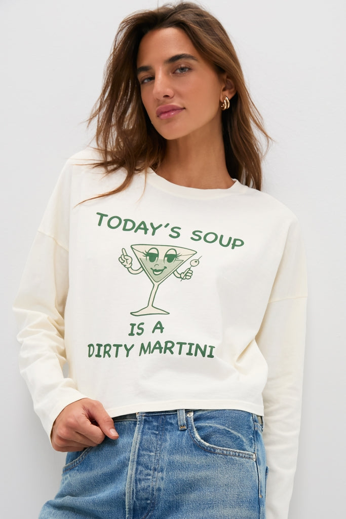 Martini Soup Crop Long Sleeve Tee