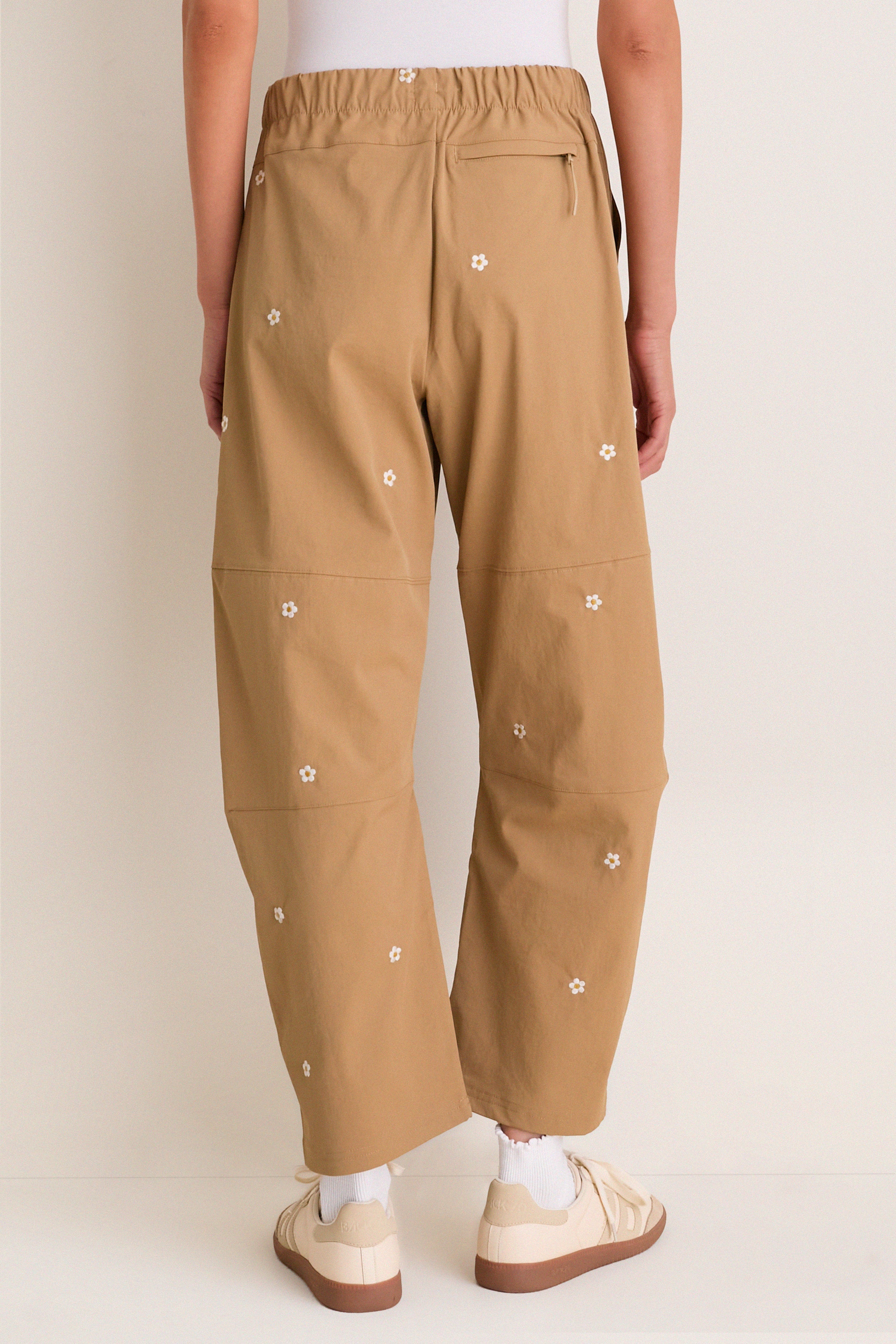 Khaki with Daisy Embroidery Outpost Pant