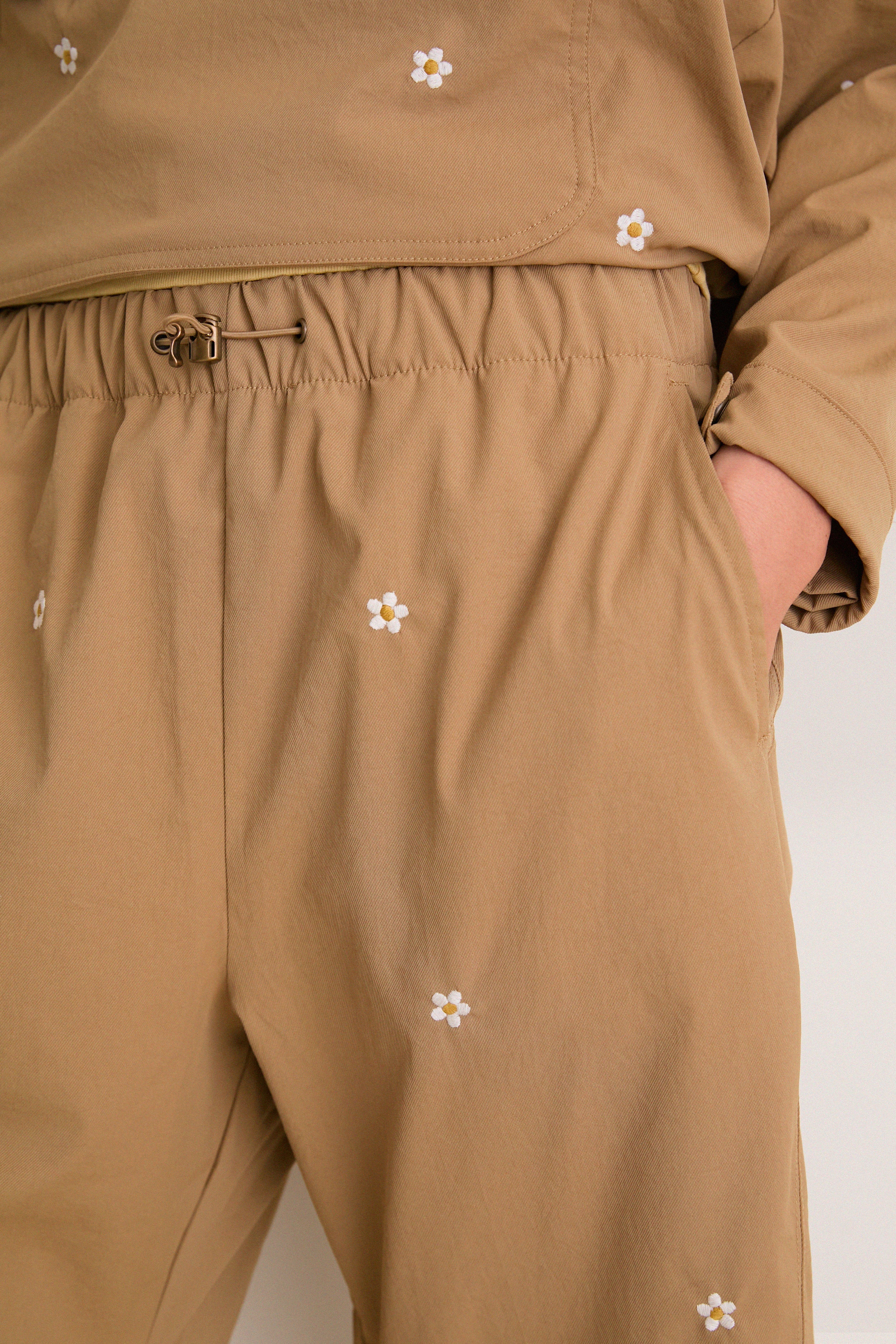 Khaki with Daisy Embroidery Outpost Pant