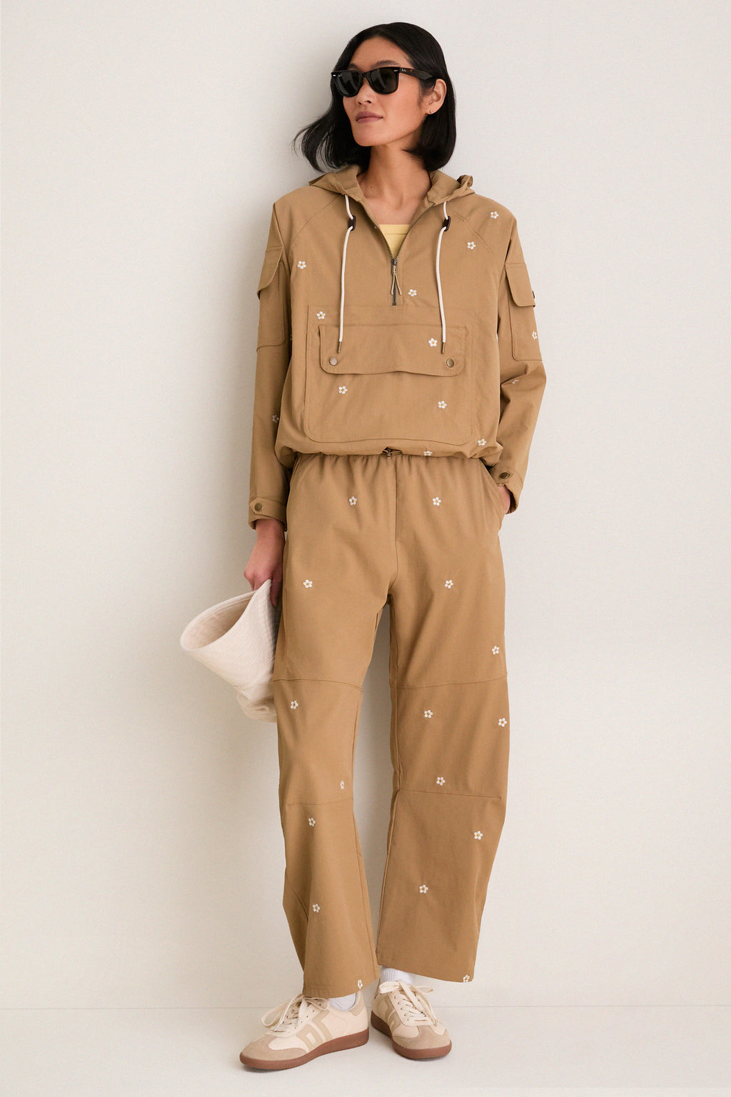 Khaki with Daisy Embroidery Outpost Pant