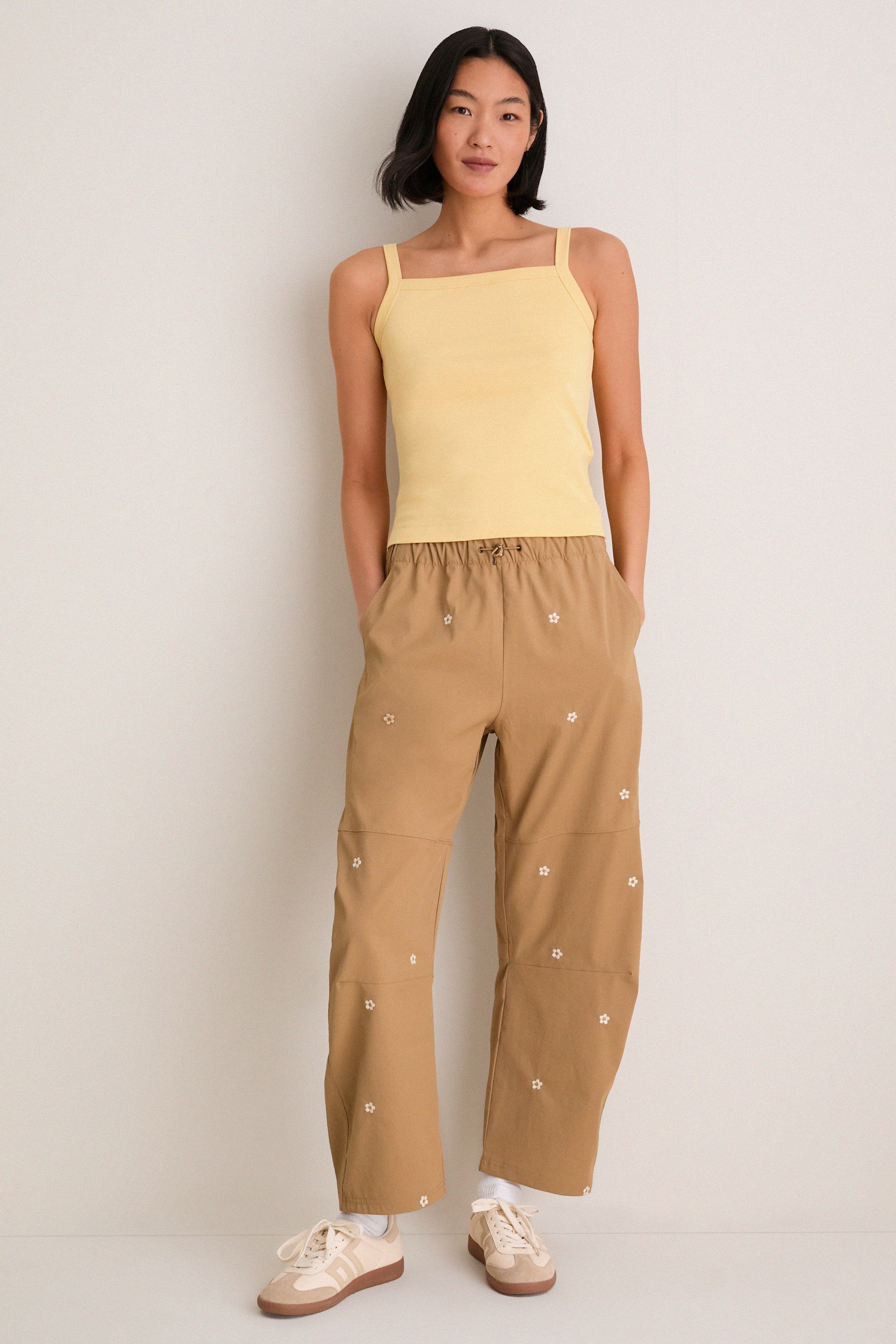 Khaki with Daisy Embroidery Outpost Pant
