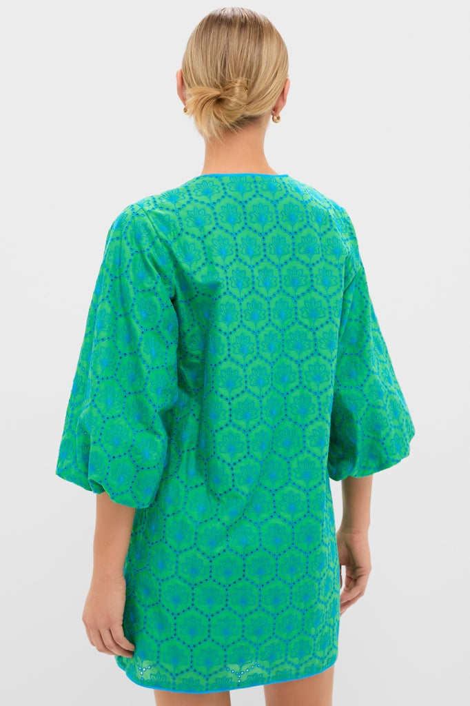 Seafoam Palm Eyelet Mini Arem Caftan