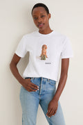 White Barbour Dog  Bedale Graphic T-Shirt