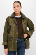 Dusky Green Modern Tartan Beadnell Casual Jacket