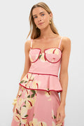 Anthurium Print Bustier Top