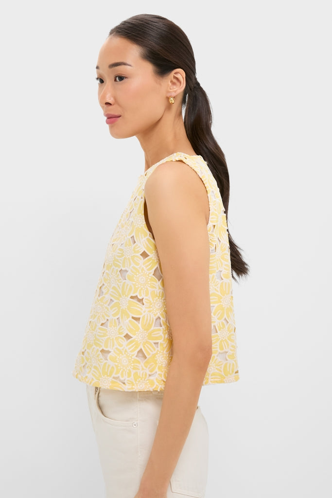 Pale Yellow Flower Vera Top