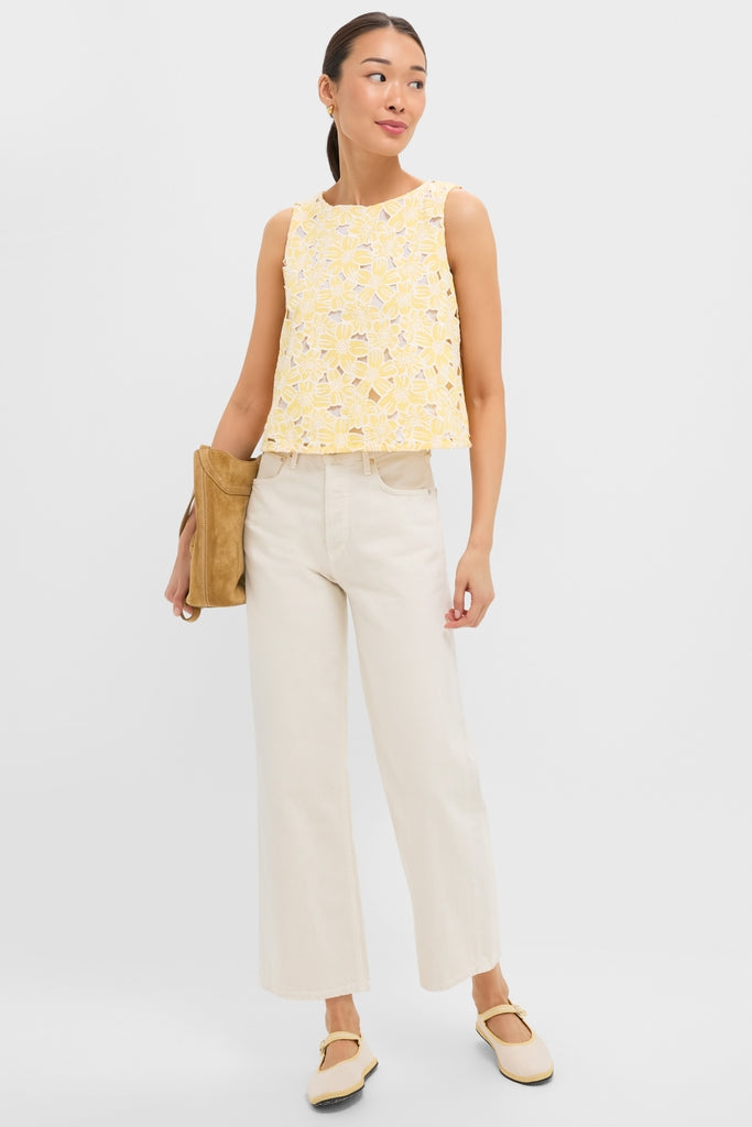 Pale Yellow Flower Vera Top
