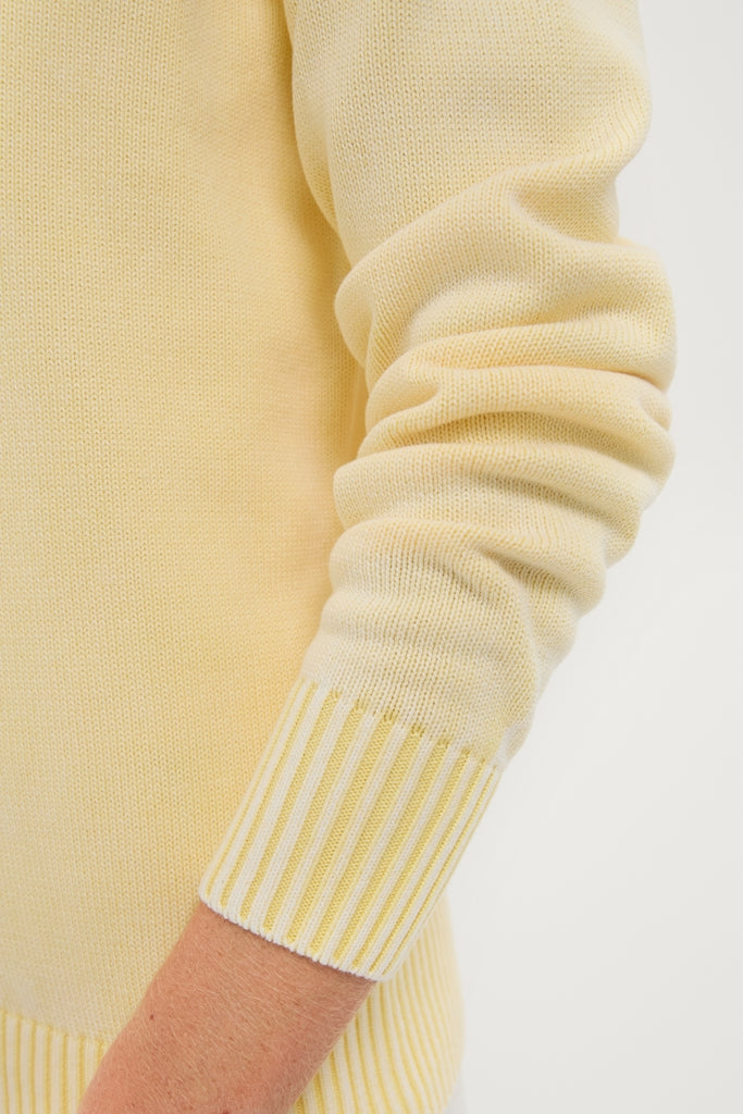 Pale Yellow Stone Washed Cotton Anne Crewneck