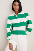 Billiard Green and Deckwash White Vintage Jersey Knit Polo