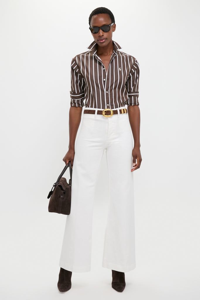 Nevis Cotton Twill Woven Standard Flare Pants