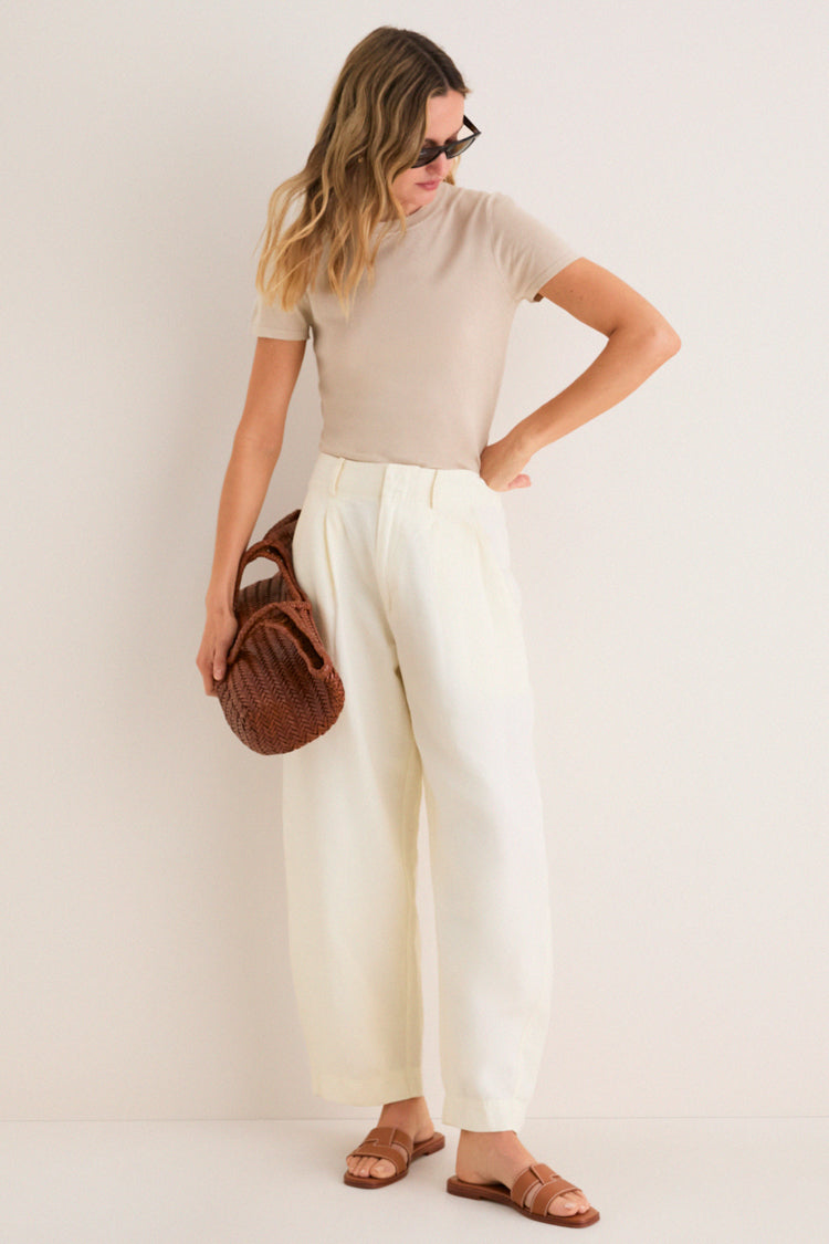 Cream Bari Cropped Trouser
