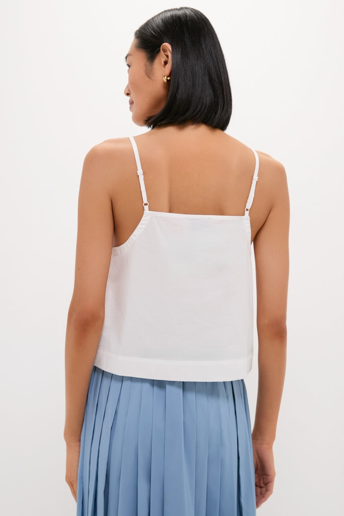 White Cotton Poplin Mandi Top