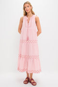 Conch Pink Geometric Embroidered Salty Paloma Caftan