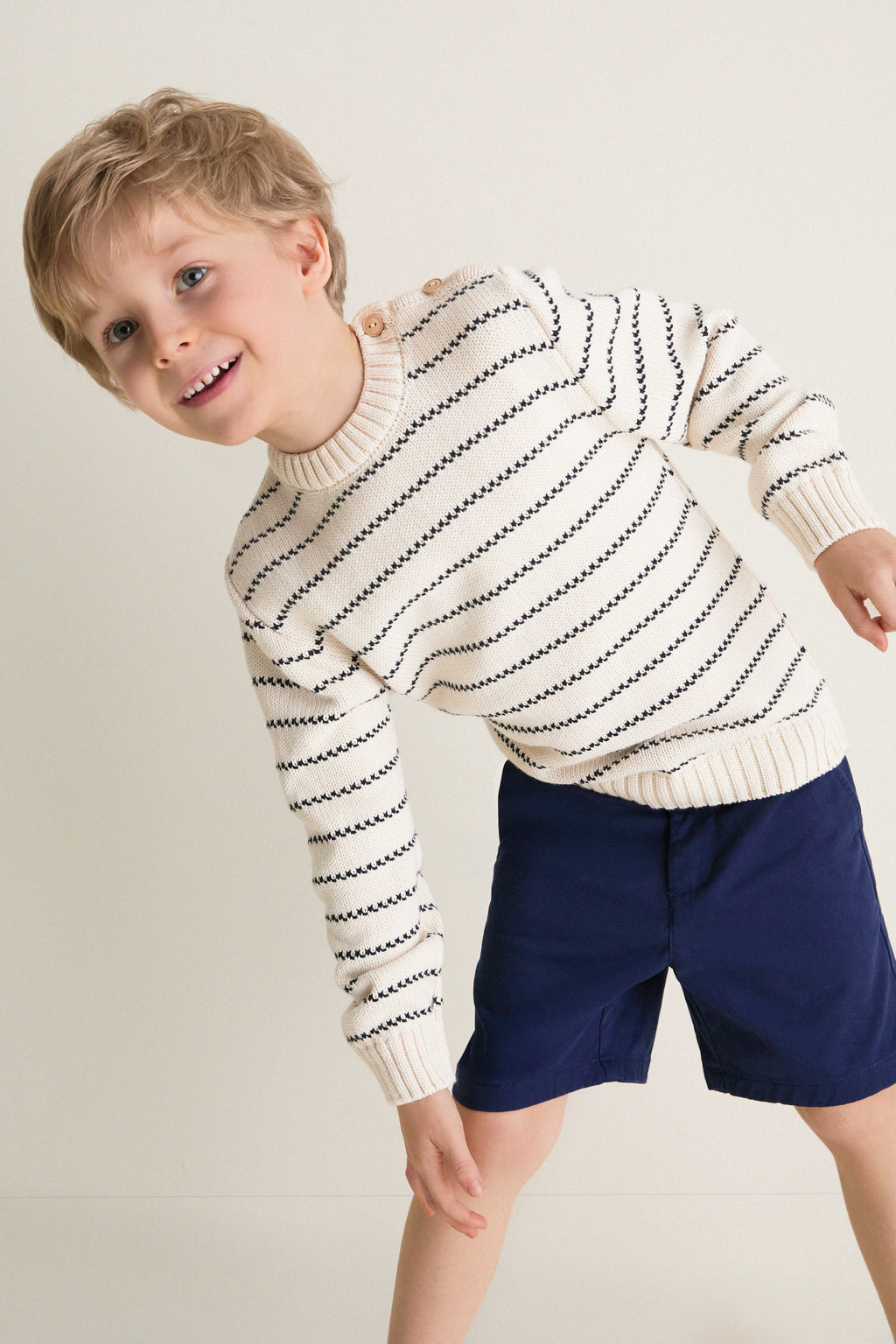 Navy Stripe Raya Cotton Jumper
