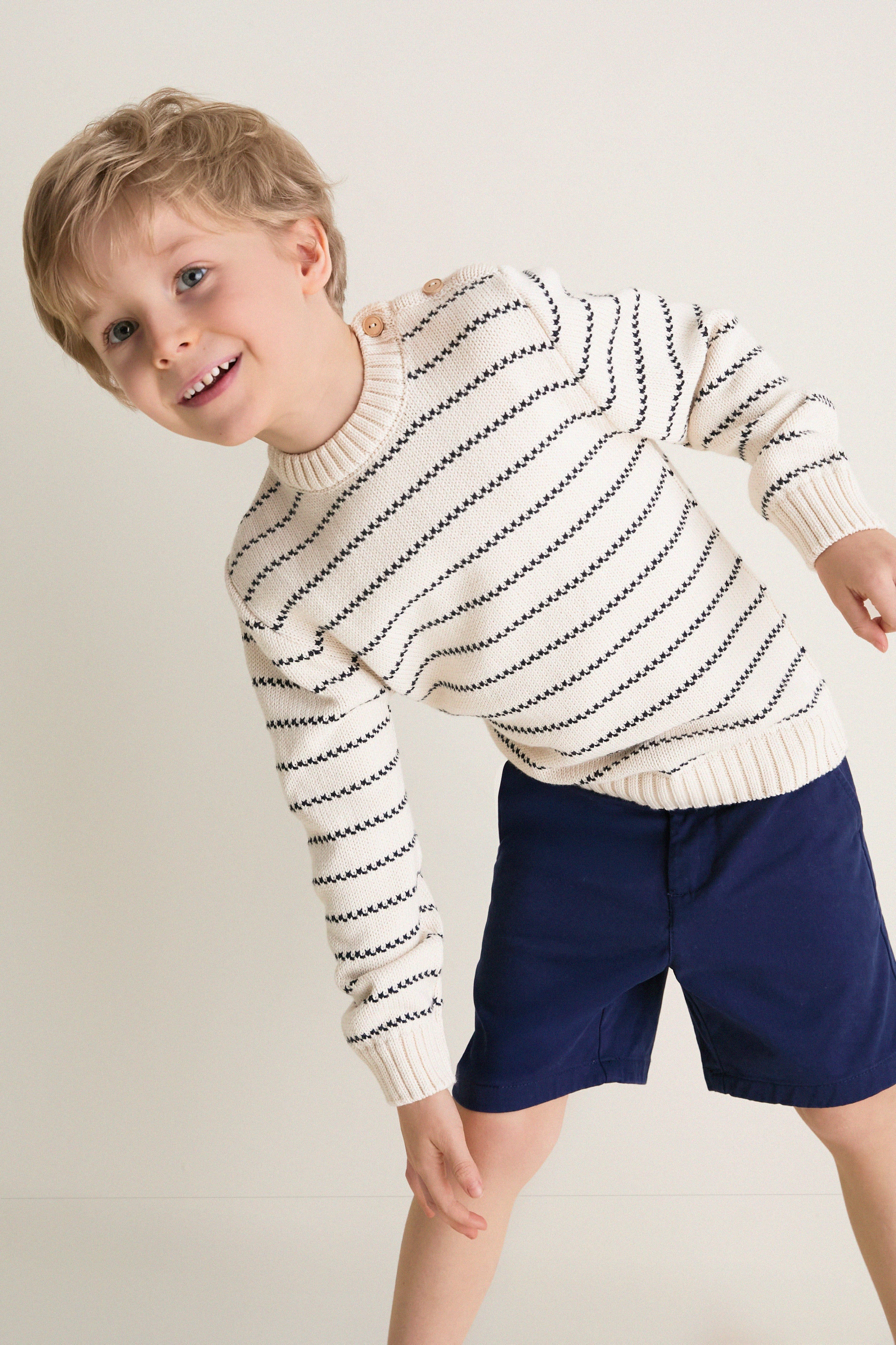 Navy Stripe Raya Cotton Jumper