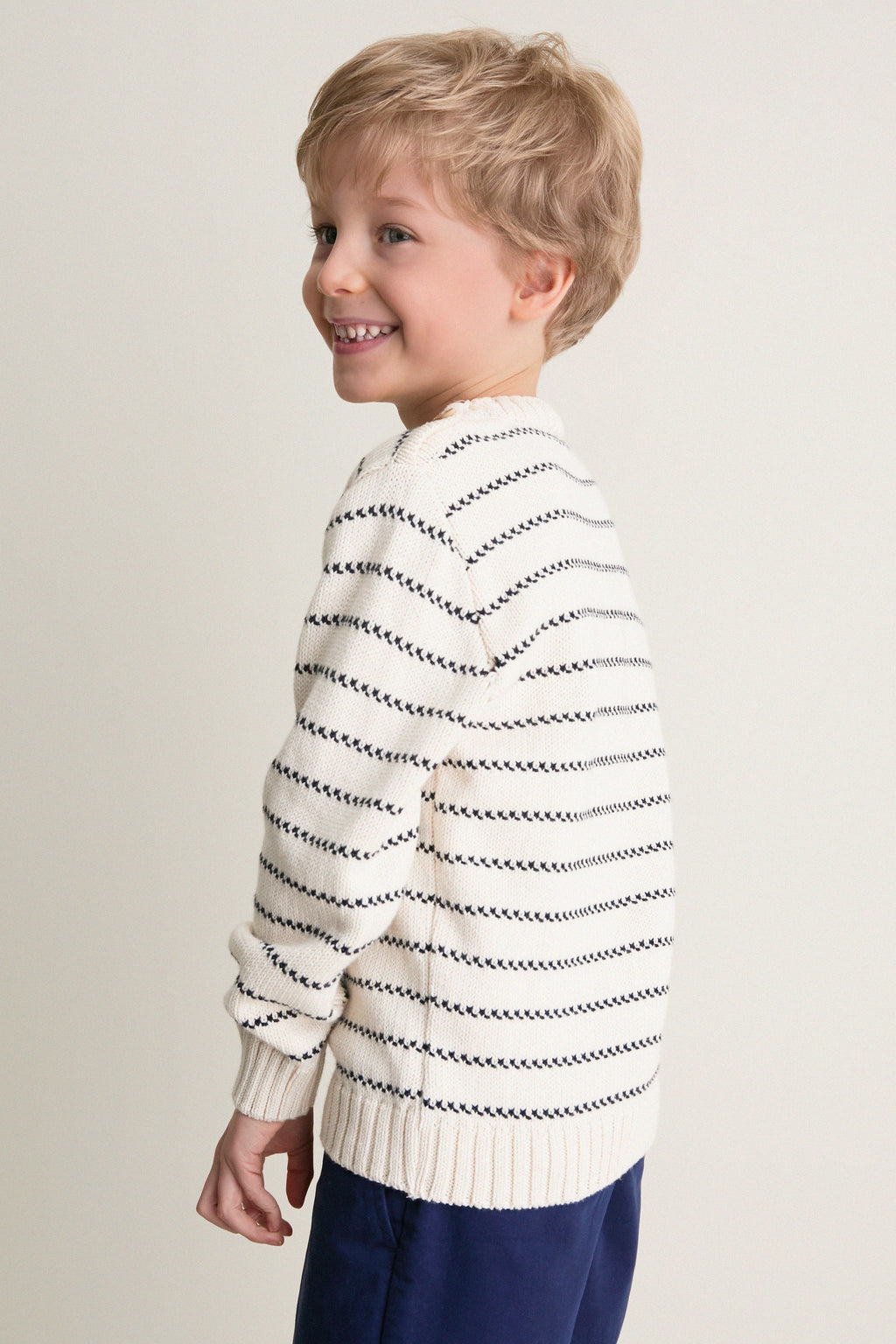 Navy Stripe Raya Cotton Jumper