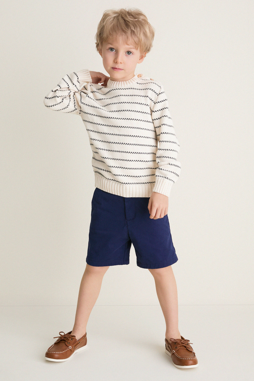 Navy Stripe Raya Cotton Jumper