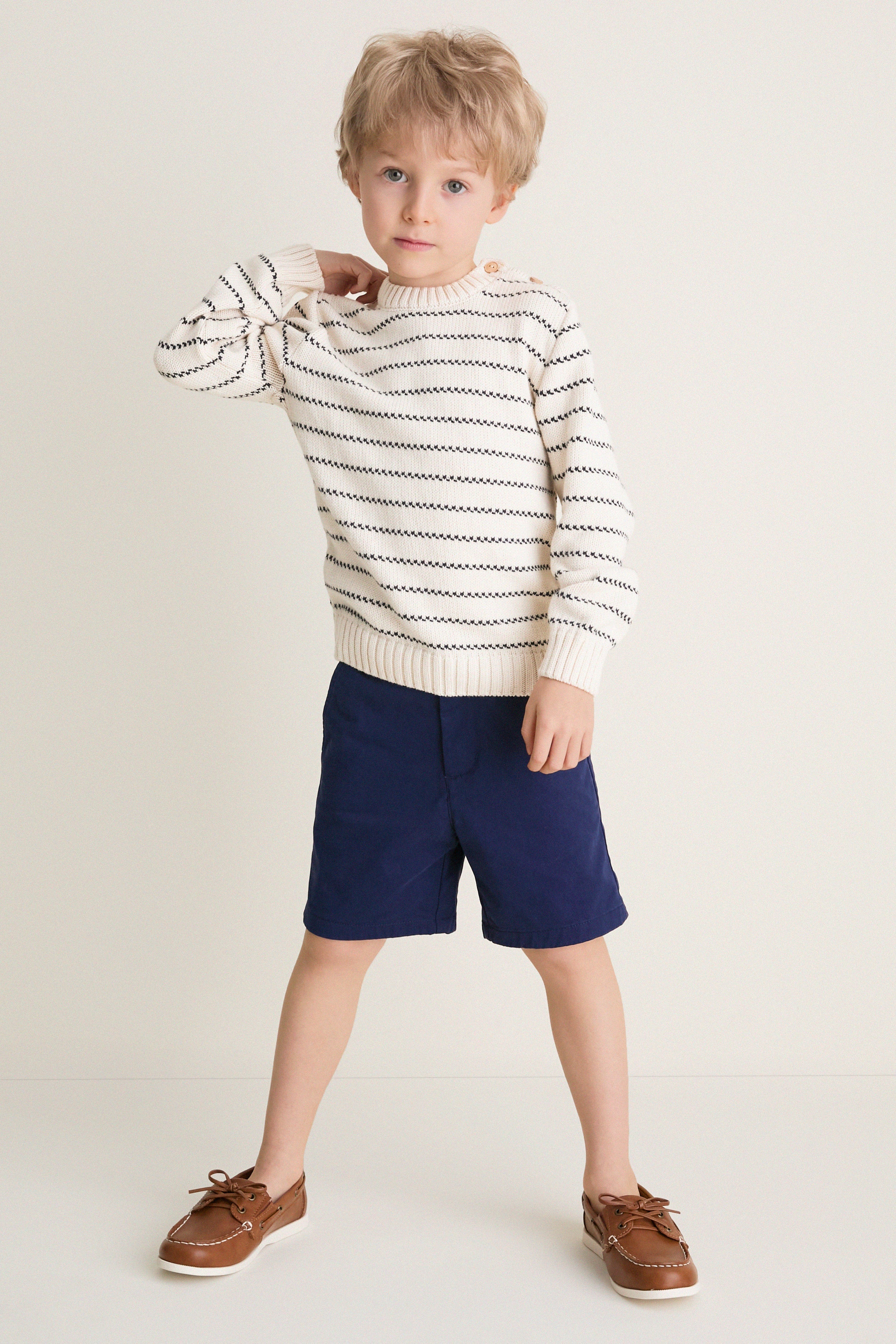 Navy Stripe Raya Cotton Jumper