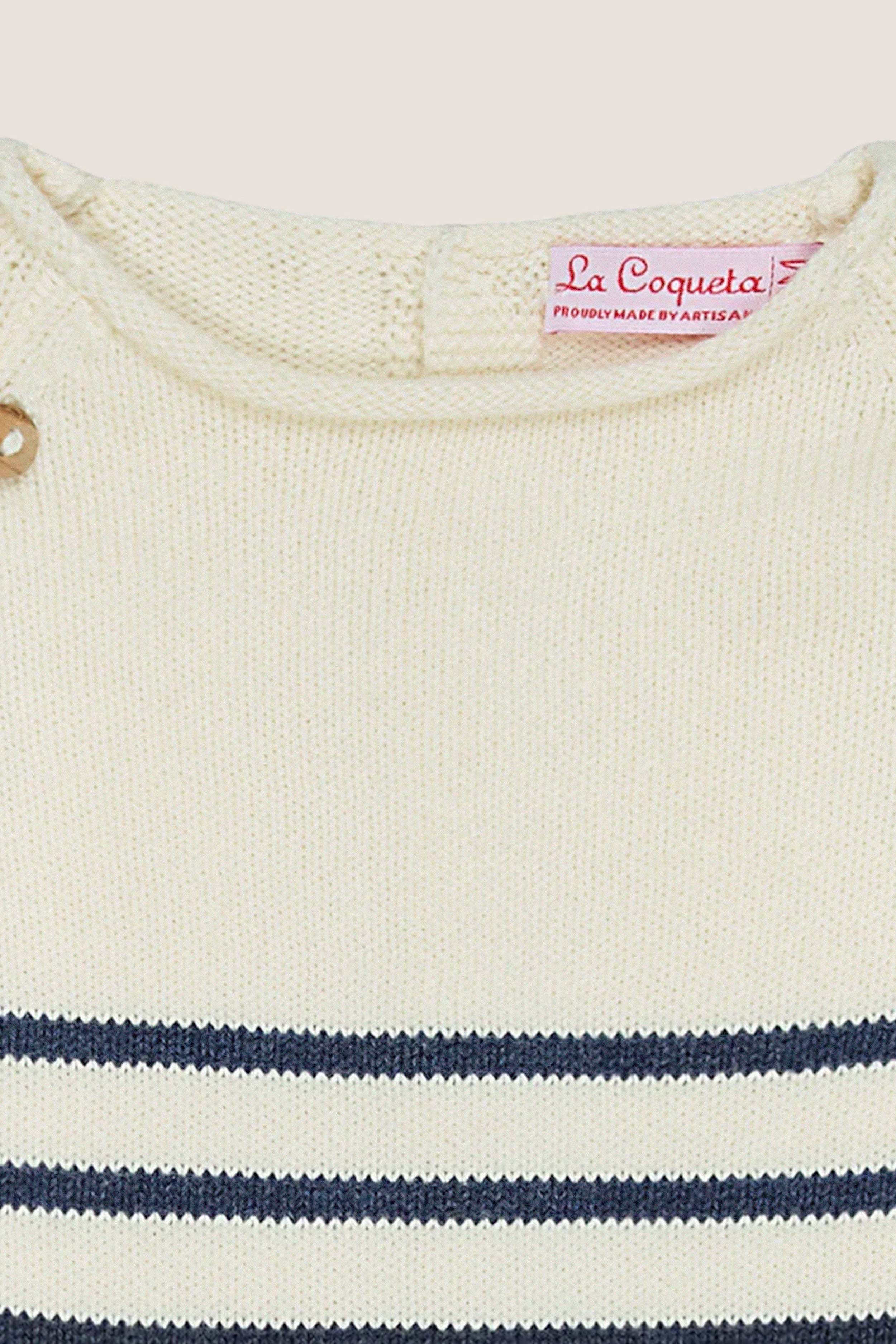 Navy Stripe Monda Cotton Baby Knitted Set