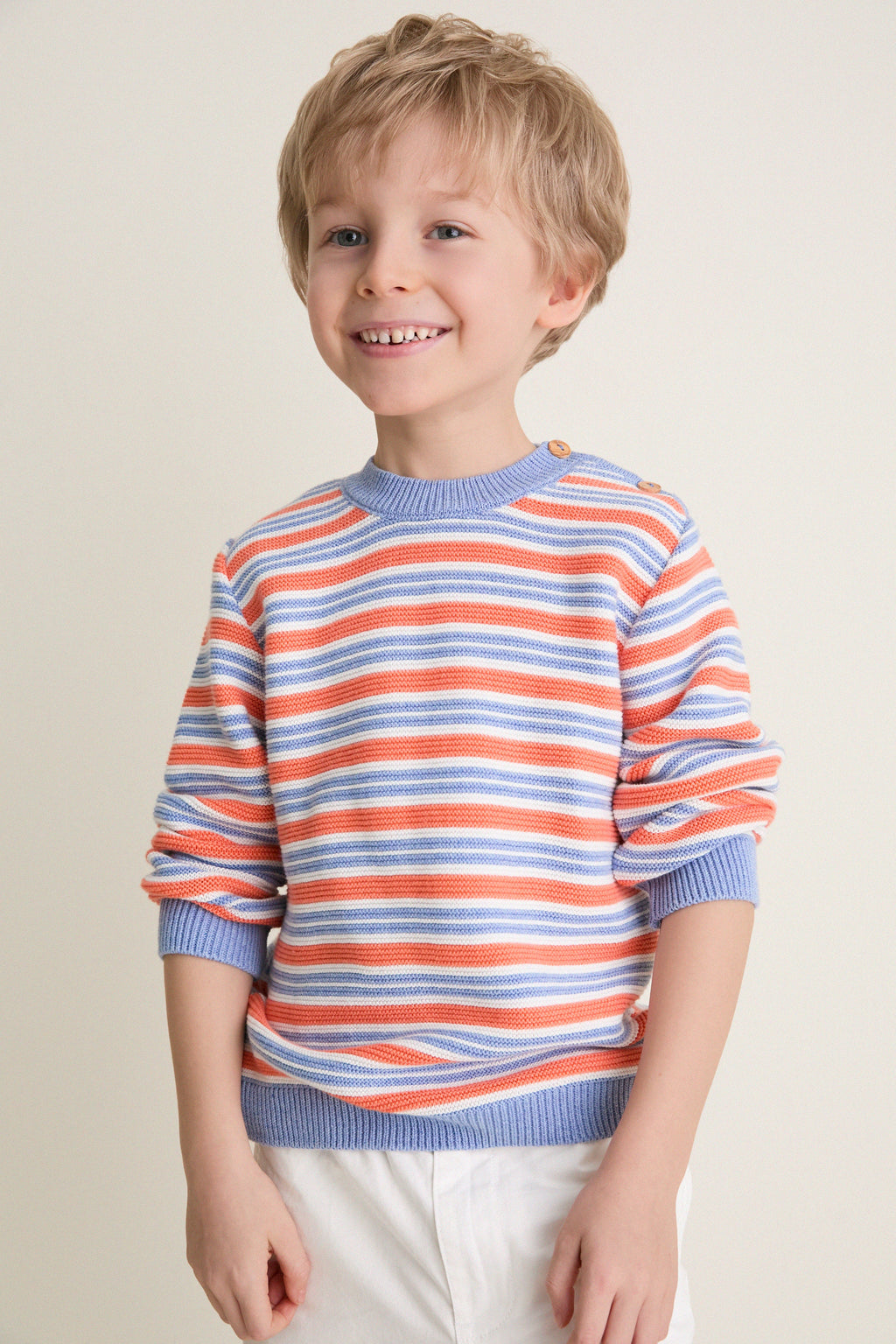 Coral Stripe Bromo Cotton Jumper