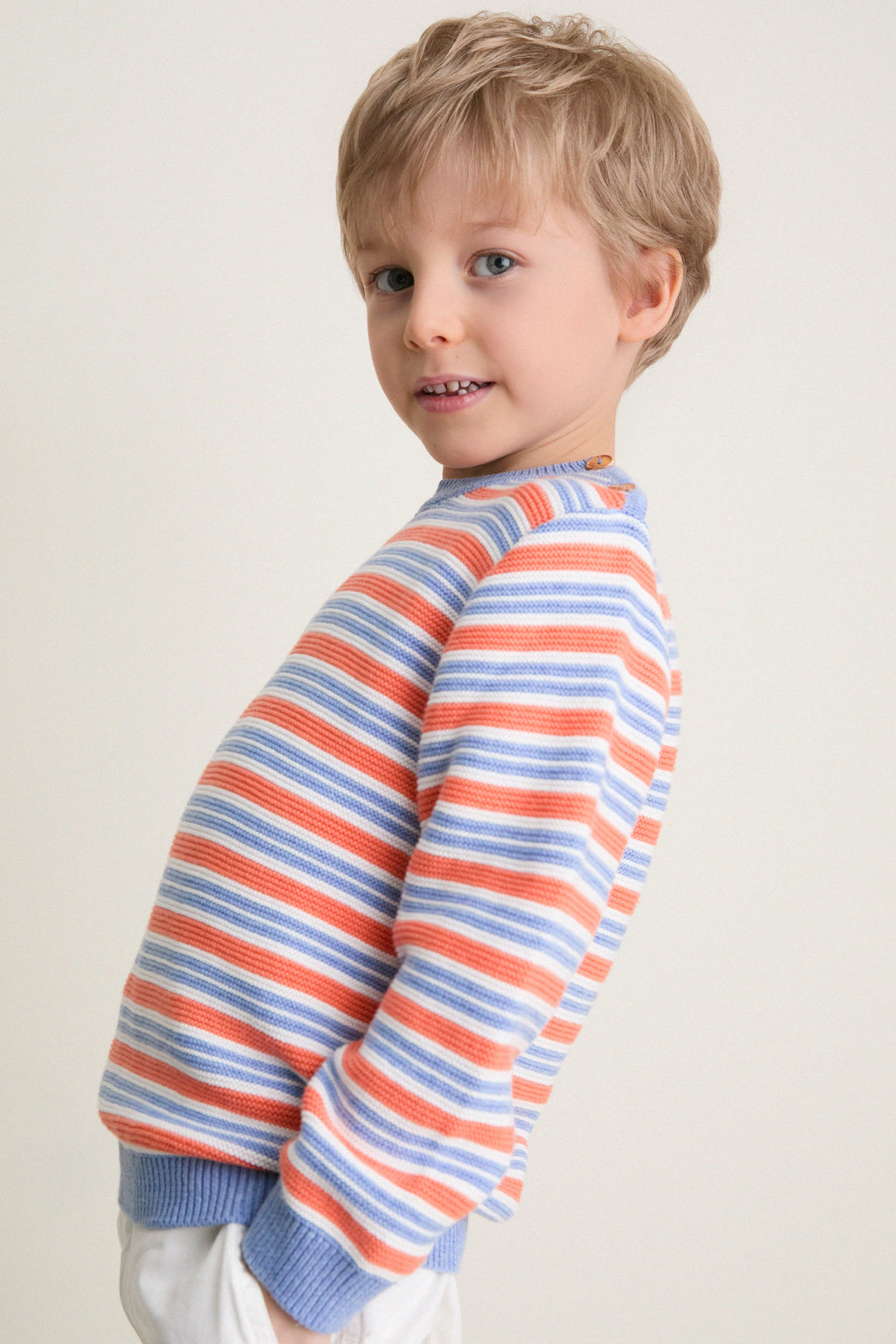Coral Stripe Bromo Cotton Jumper