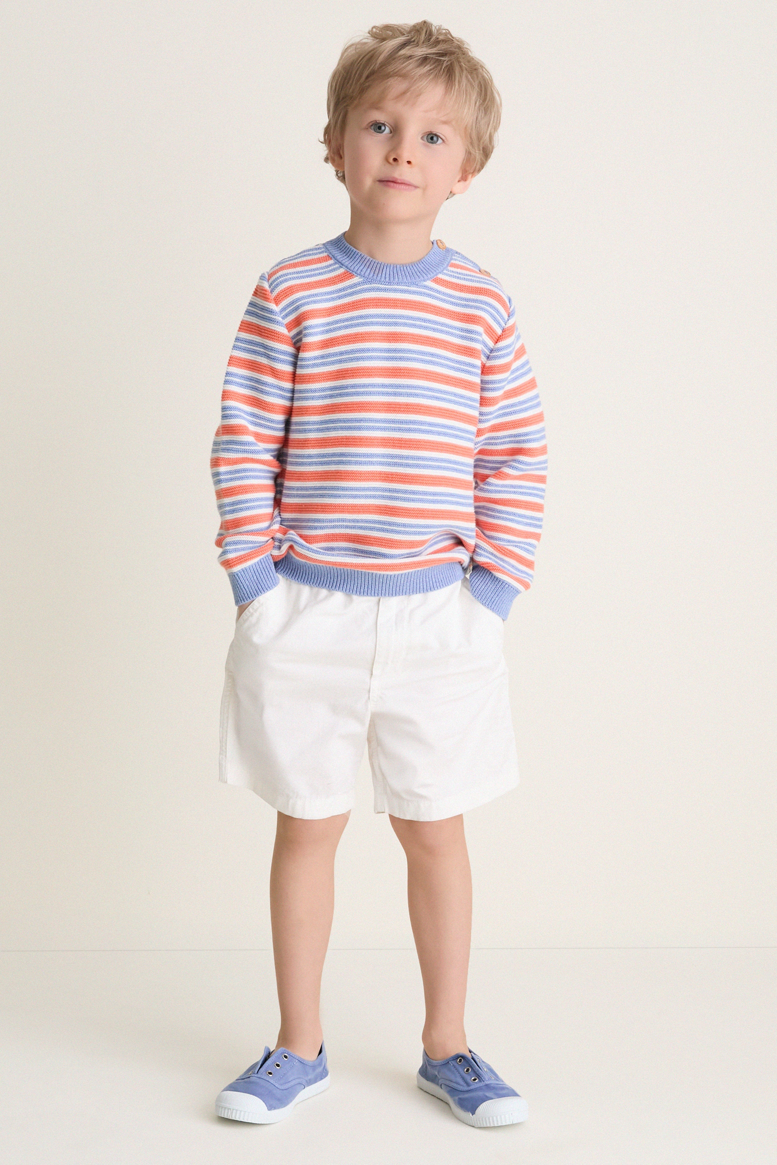 Coral Stripe Bromo Cotton Jumper