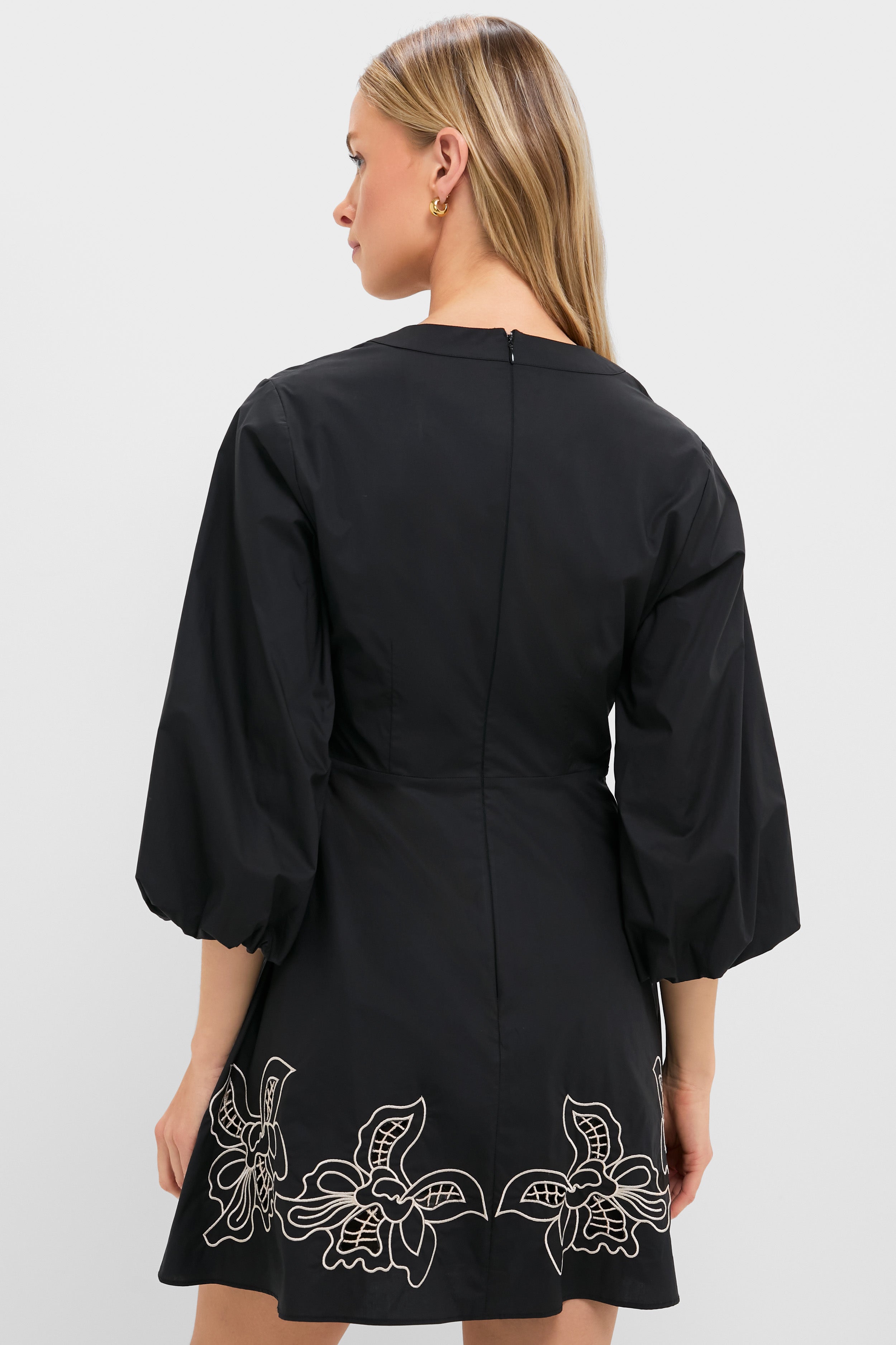 Black & Tan Embroidery Ellison Mini Dress