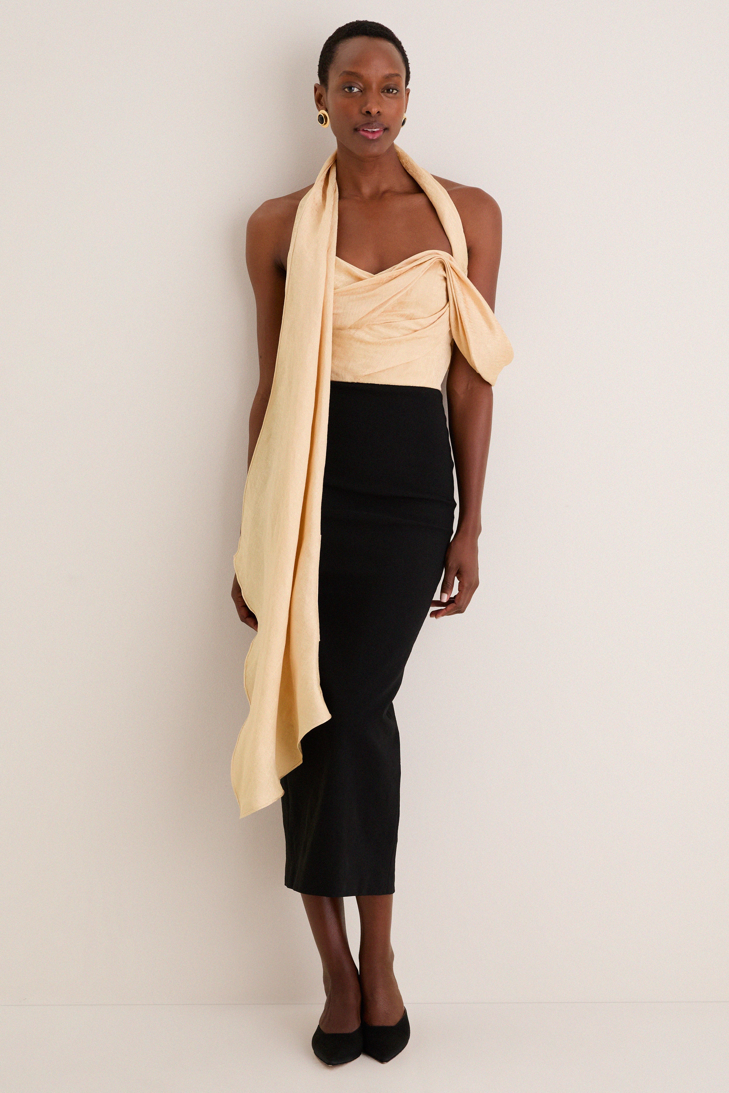 Buttercream Burbling Stream Scarf Dress