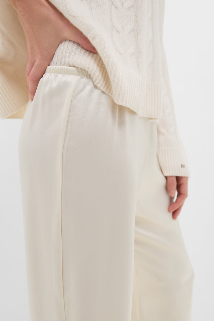 Creme Barb Wide Leg Pants