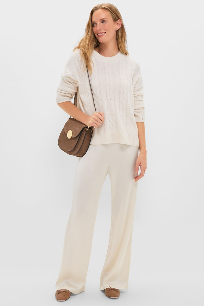 Creme Barb Wide Leg Pants