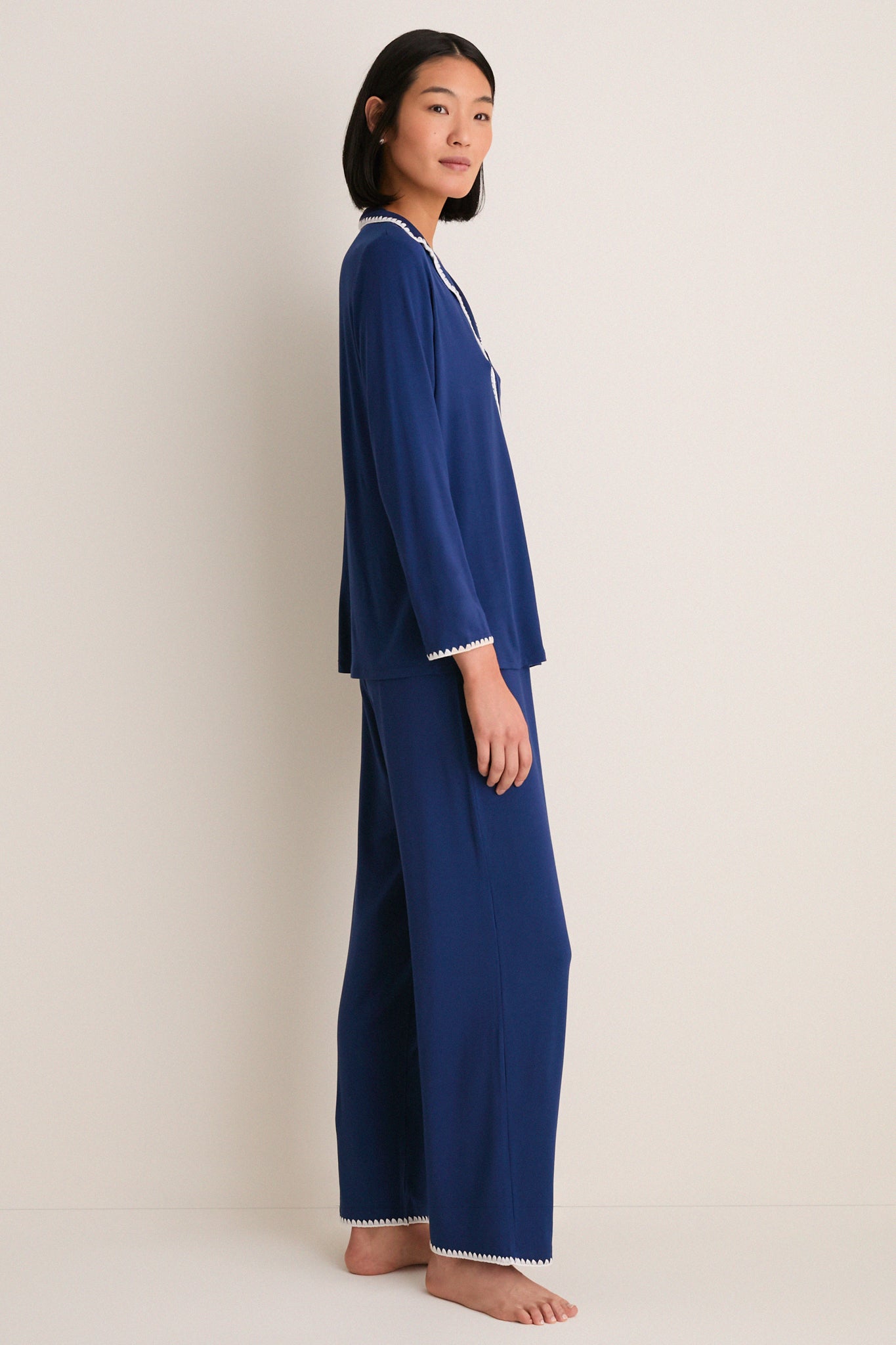 Navy Frida Long PJ Set