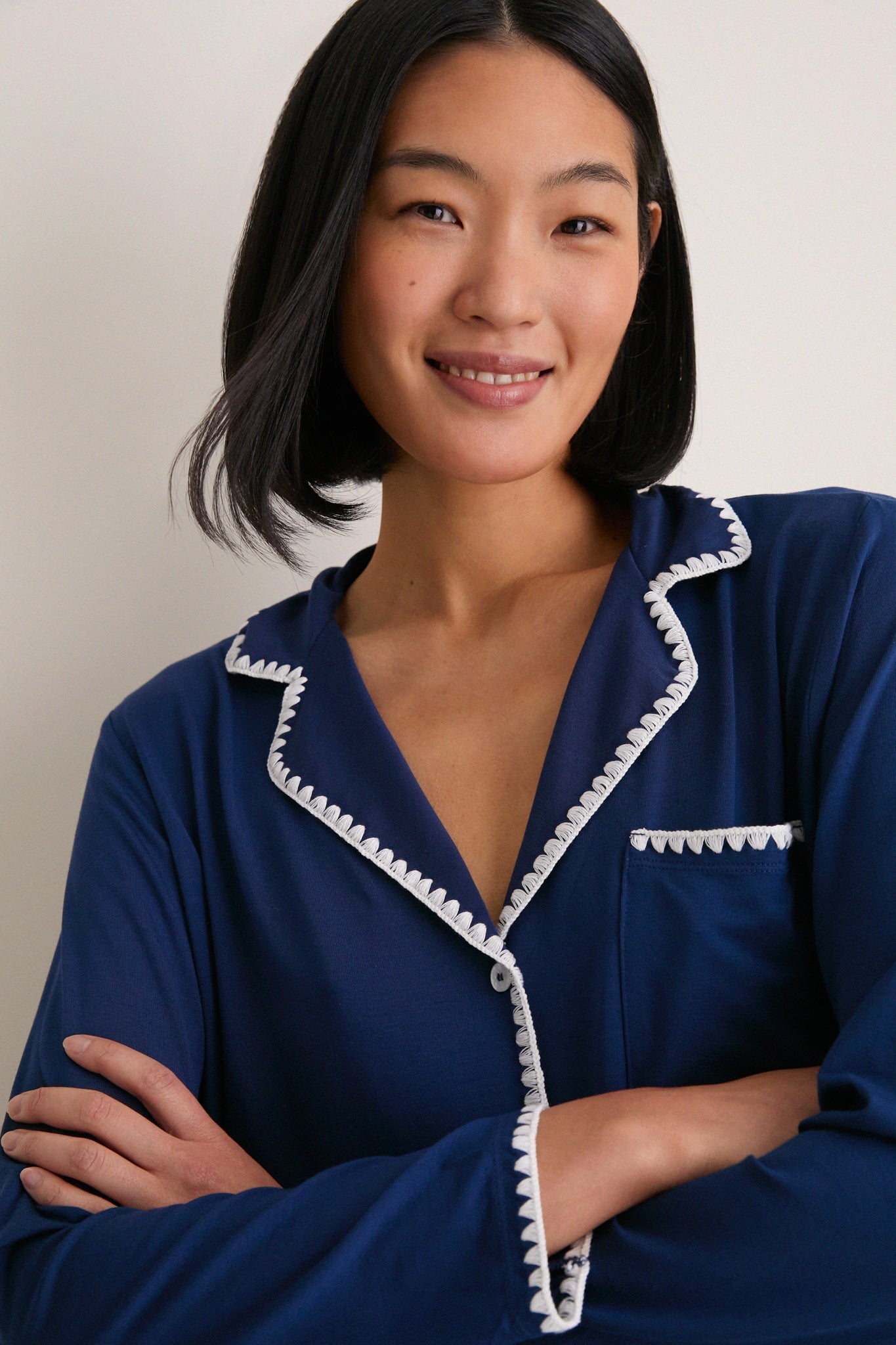 Navy Frida Long PJ Set