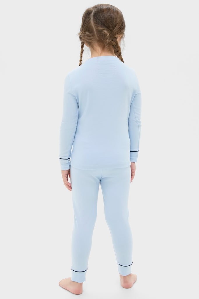 Light Blue Pima Cotton Arien Kid's Pajama Set