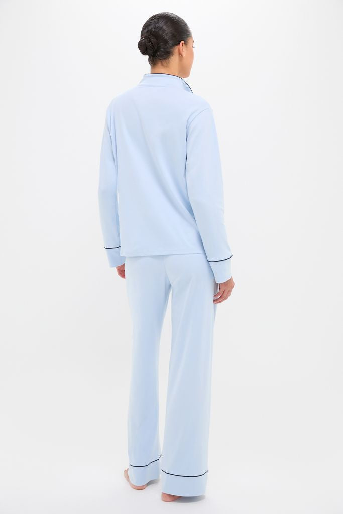 Light Blue Pima Cotton Wilford Women's Pajama Set