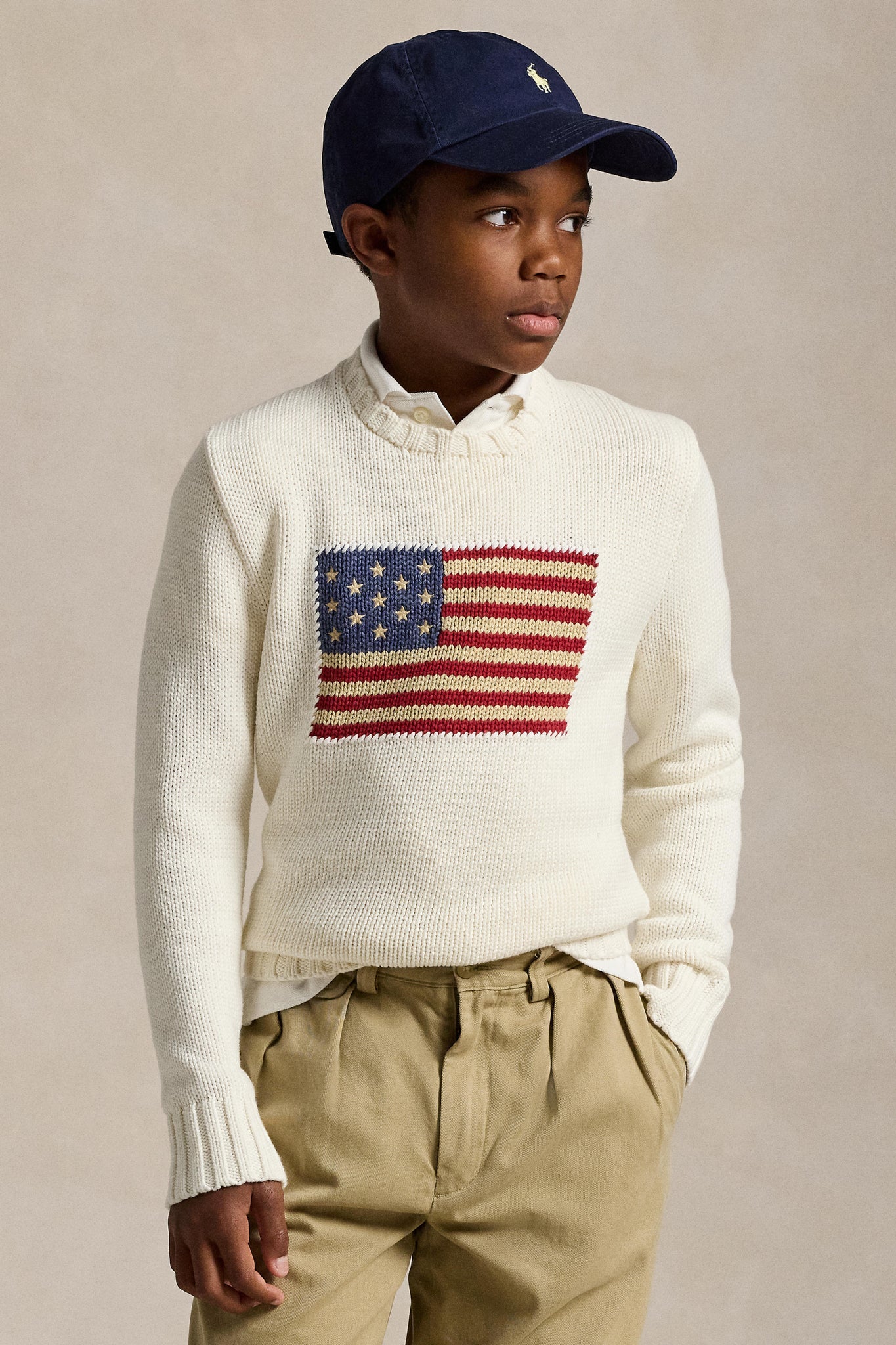 White Flag Cotton Crewneck Sweater