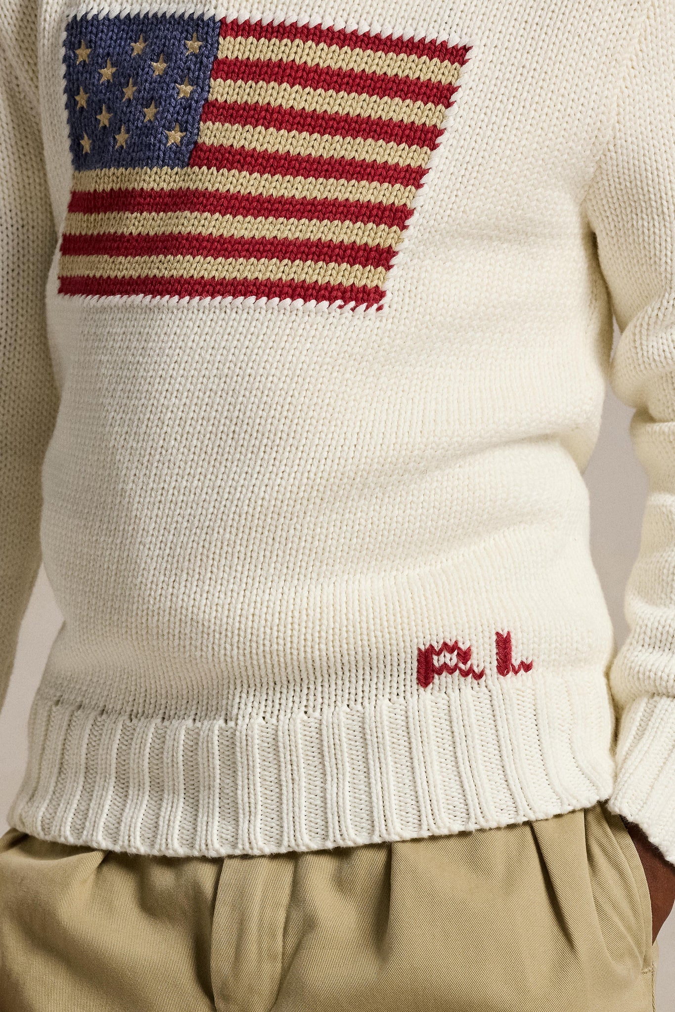 White Flag Cotton Crewneck Sweater