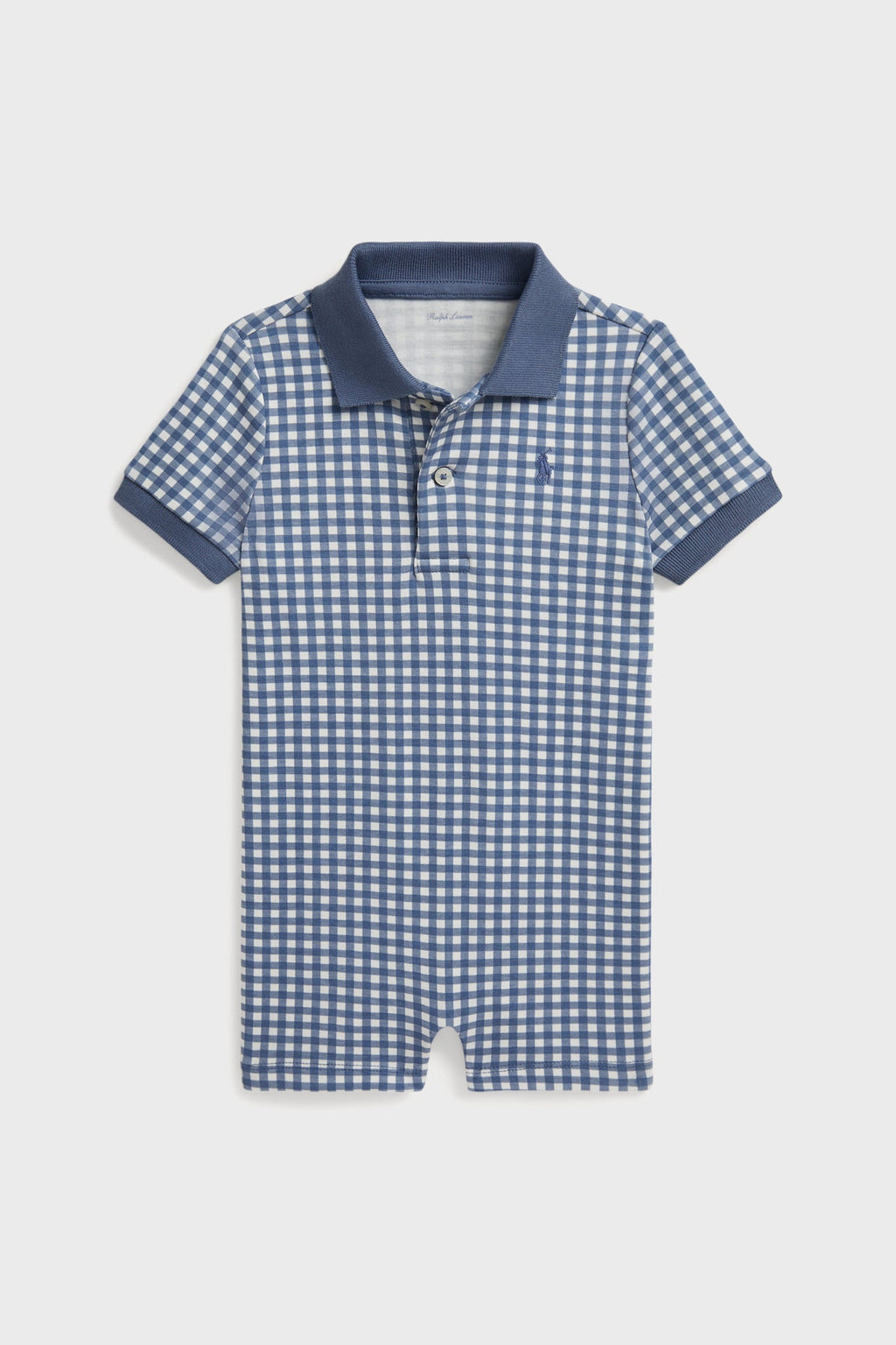 Short-Sleeve Interlock Gingham Shortall