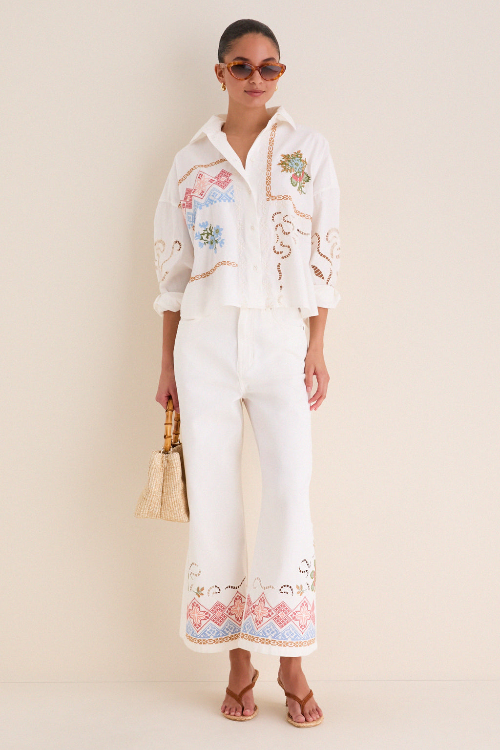 White Adunco Long Trouser