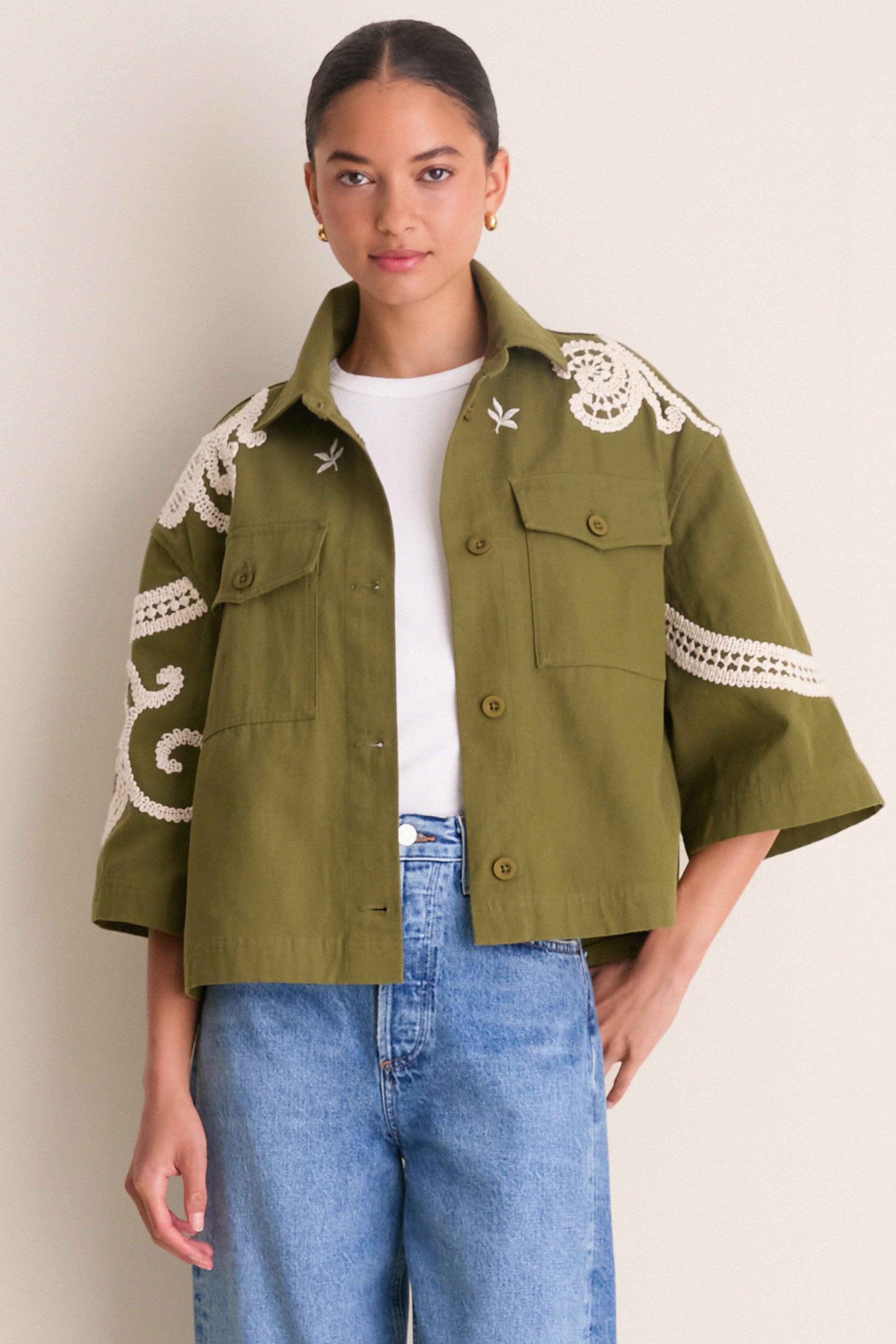 Kaki Flowers Como Jacket
