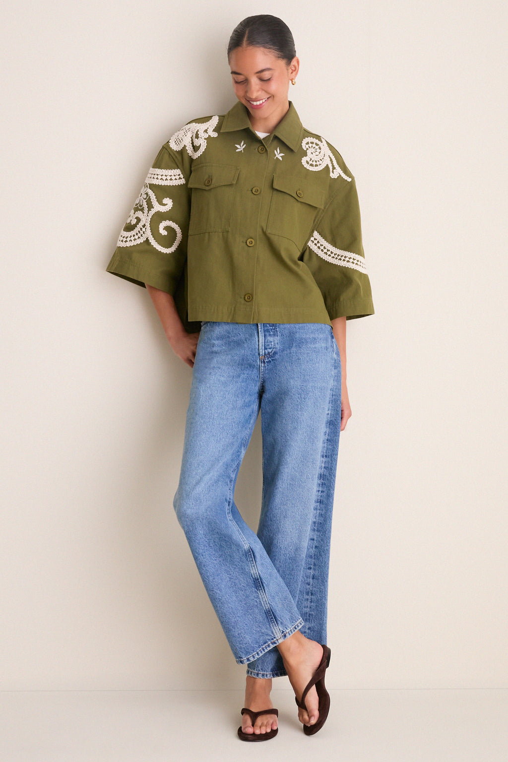 Kaki Flowers Como Jacket